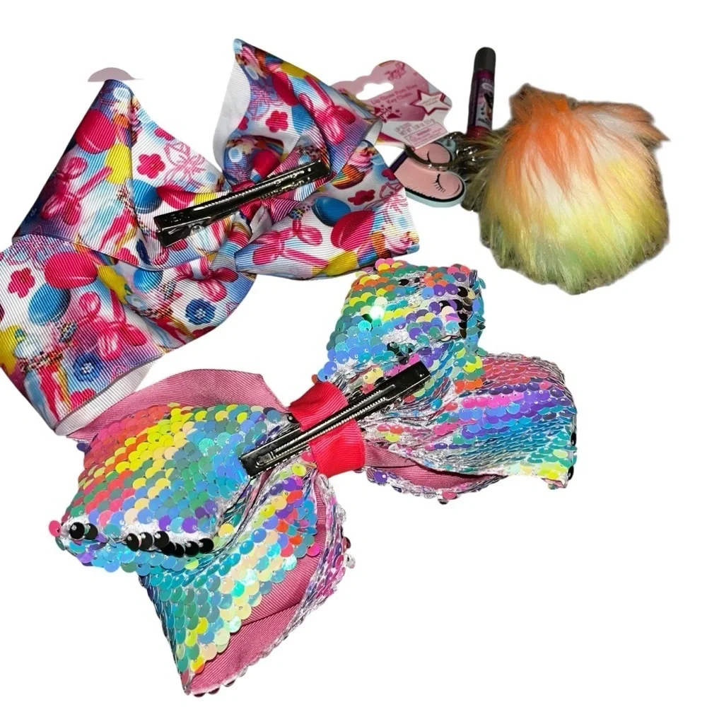 Vintage jojo siwa y2k big bows lot nwt new lipgloss keychain charm lot birthday
